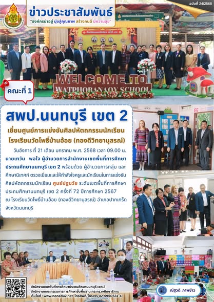 ตรวจเยี่ยมและให้กำลังใจครูและนักเรียนในการแข่งขันศิลปหัตถกรรมนักเรียน ศูนย์ปฐมวัย